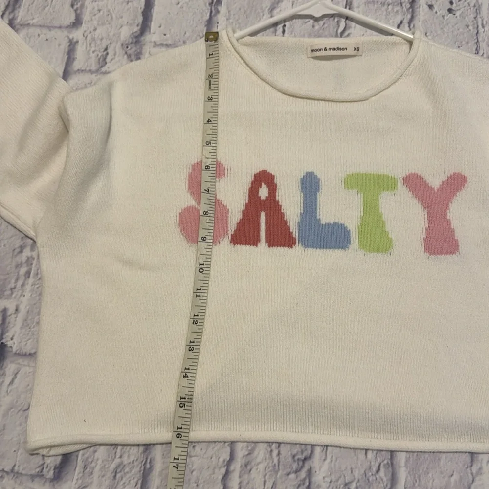MOON & Madison Salty Long Sleeve Cropped Sweater Size XS - Picture 8 of 10